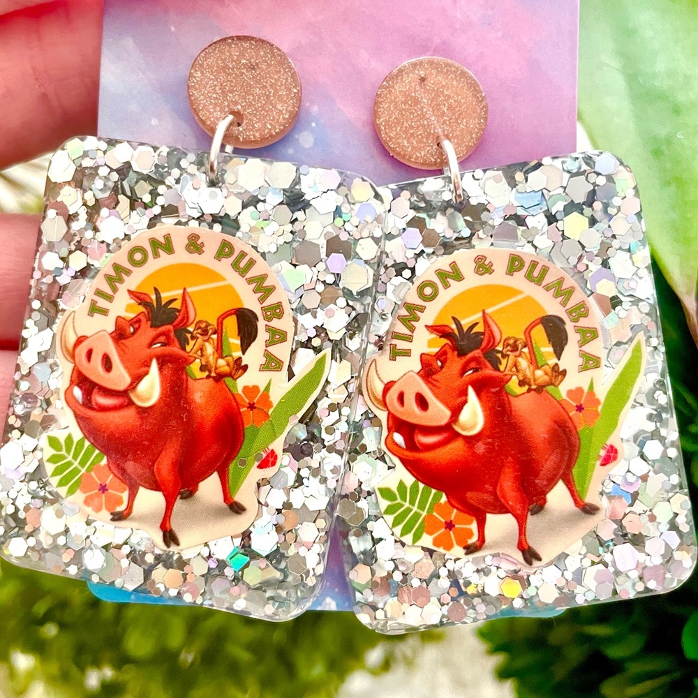 Timon And Pumba Acrylic Earrings